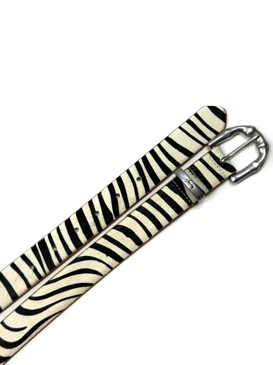 Stussy Vintage Bamboo Zebra Modern Fashion Streetwear Leather Belt Buckle